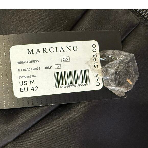 NWT Marciano Miriam Satin Scuba Dress Fit & Flare A-Line Black Size Medium $198 - Picture 5 of 12